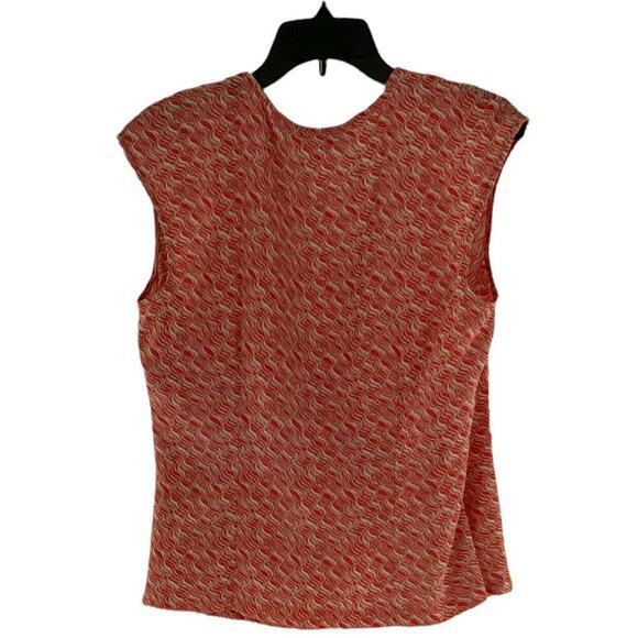 A Line Top Women's Size 12 Multicolor Faux Wrap V Neck Cap Sleeves Casual Blouse - Picture 2 of 6